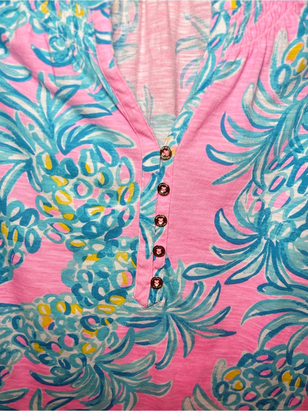 Lilly Pulitzer Pink Pineapple Sleeveless Top Tropical Resort Coastal Preppy S - Picture 7 of 7